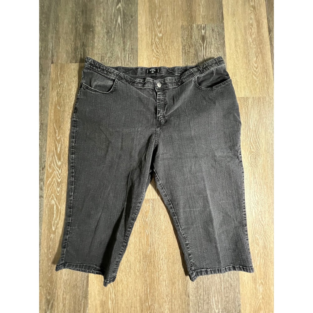 Riders by Lee Capri Jeans Womens 24W M Black Denim Stretch Mid Rise 151HCSO